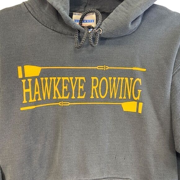Vintage Hanes Iowa Hawkeye Rowing hoodie-distressed well worn with defects - Picture 3 of 16